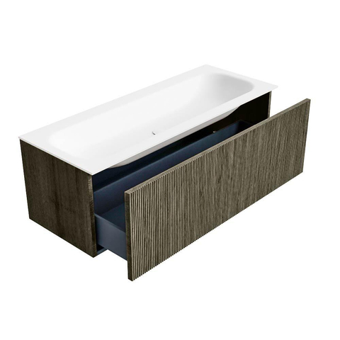 Mondiaz KURVE Ensemble de meubles de salle de bains - 120x46x40cm - 1 tiroir - lavabo solid surface - central - 1 trou de robinet - Shadow SW1414249