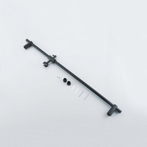 Fortifura Calvi douchekraan - met glijstangset - met ronde handdouche - metalen doucheslang - mat zwart SW811951
