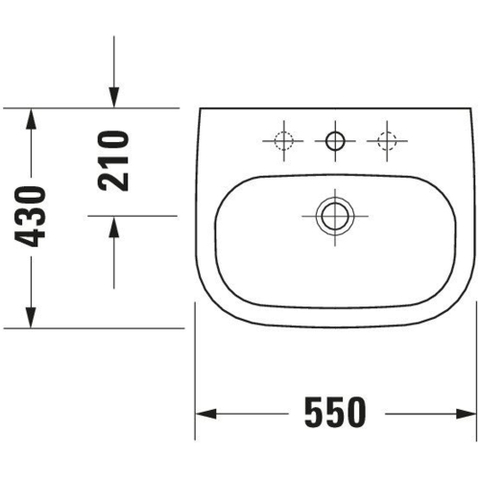 Duravit D-code Wastafel - 55x43cm - glans wit 0315103