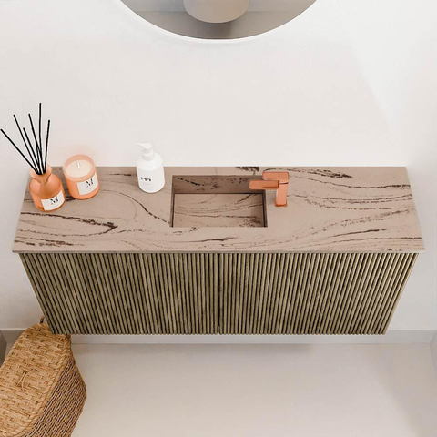 Mondiaz JOYA-DLUX 90cm toiletmeubel - kleur Dusk - Wastafel FAYE positie Midden 1 kraangat kleur Arena. SW1425747