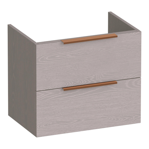 BRAUER Elevate meuble sous-lavabo peu profond 60 sans poignées rapportées 2 tiroirs à fermeture en douceur et 1 découpe pour siphon - Timber Greige SW1200243