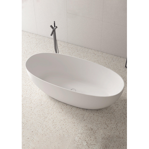 ZEZA Solid Baignoire îlot - 170x75cm - solid surface - blanc mat SW976292