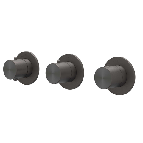 IVY Concord inbouw regendoucheset – Ø25 cm medium hoofddouche – 40 cm gebogen wandarm – carbon black geborsteld SW1032078