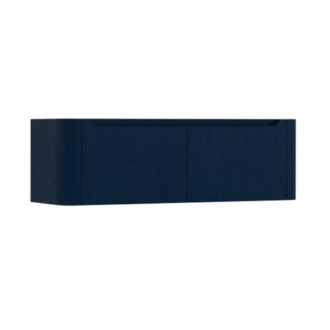 H&R meubles de salle de bains Juice Meuble sous lavabo - 140x45x40cm - coins arrondis - 2 tiroirs - poignée intégrée - chêne bleu SW867561