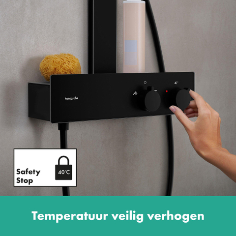 Hansgrohe RainFinity Showerpipe - 250 - 1jet - ecosmart - met ShowerTablet - 350 - mat zwart SW918185