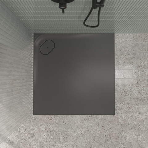 Villeroy & Boch Ecora douchebak - 90x90x3.5cm - hoekafvoer - anthracite (antraciet) SW1558874
