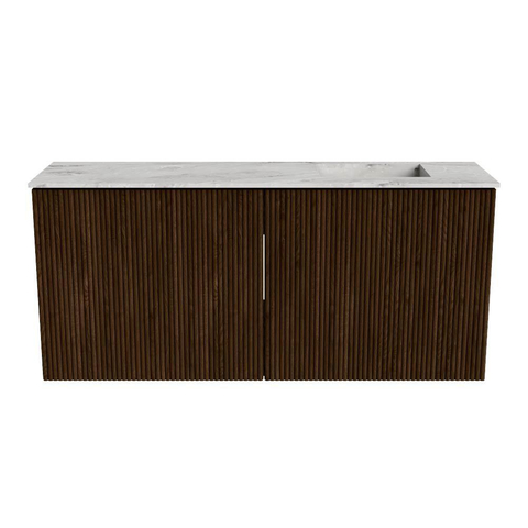Mondiaz JOYA-DLUX 90cm meuble de toilette - couleur Walnut - Vasque FAYE position Droite Sans trou de robinet couleur Glace SW1422372