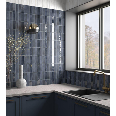 SAMPLE Terravito Ardeno Koko Voor wandtegel - 150x50cm - 8mm - Donker blauw SW1221325
