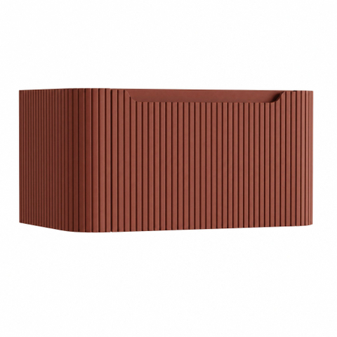 H&R Badmeubelen Juice Wastafelonderkast - 80x45x40cm - afgeronde hoeken - 3D-front - 1 lade - geïntegreerde greep - terra mat SW1259120