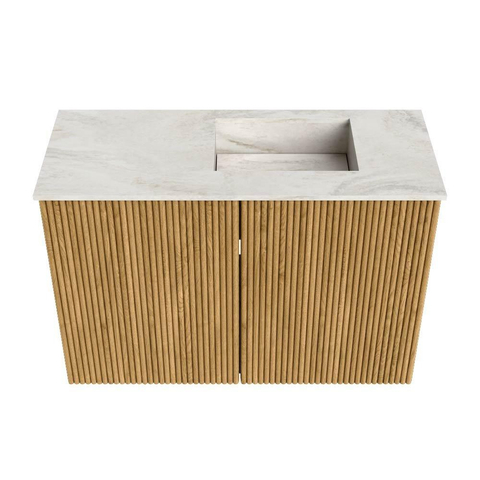 Mondiaz JOYA-DLUX 60cm meuble de salle de bains - couleur Oak - Vasque FAYE position Droite 1 trou de robinet couleur Ostra. SW1422208