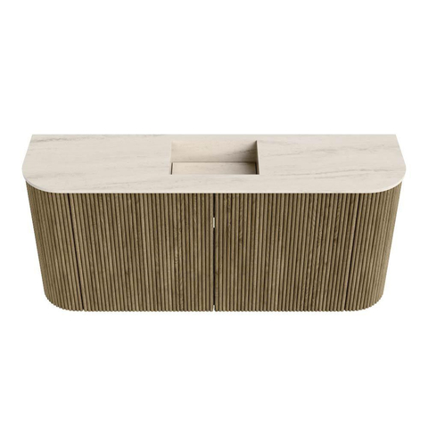 Mondiaz JOYA-DLUX Meuble de salle de bains 93,2cm - arrondi gauche et droite couleur Dusk - Vasque FAYE position Milieu 1 trou de robinet couleur Meli SW1425869