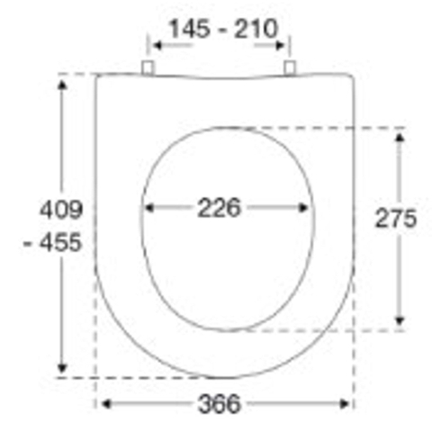 Pressalit Projecta d solid pro polygiene abattant de WC softclose sans couvercle blanc SW96659