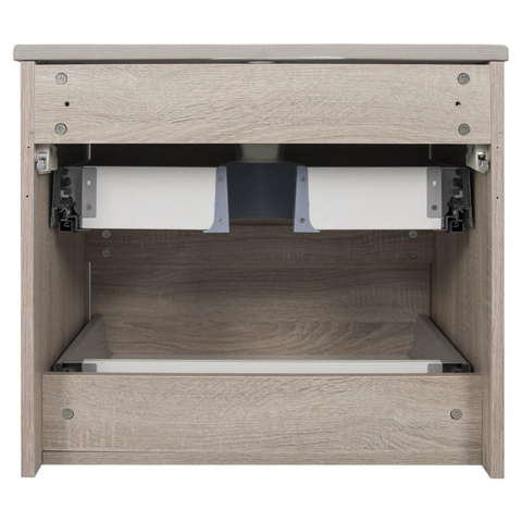 Differnz Bolo Ensemble meuble de salle de bains 61x50x46cm panneau FSC MFC / Céramique blanche chêne clair mat SW787970