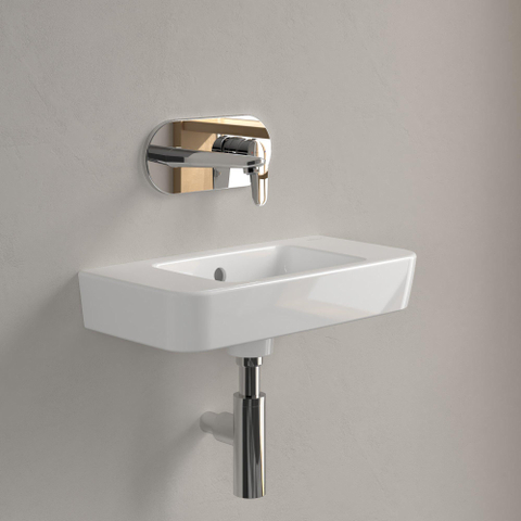 Villeroy & Boch O.novo fontein - 50x25cm - zonder kraangat - met overloop CeramicPlus - White Alpine (glans wit) SW448497