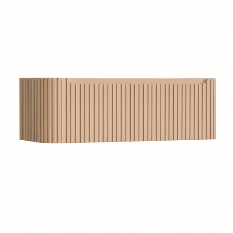 H&R Badmeubelen Juice Wastafelonderkast - 120x45x40cm - linkerhoek afgerond - 3D-front - 1 lade - geïntegreerde greep - peach SW1259946