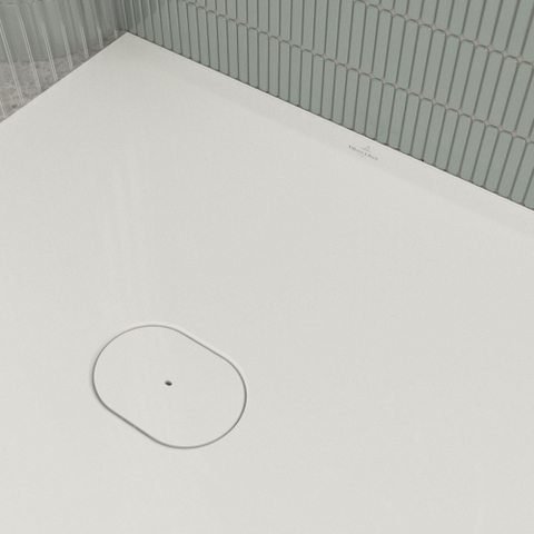 Villeroy & Boch Ecora douchebak - 180x90x4.5cm - afvoer korte zijde - white alpine (wit) SW1558979
