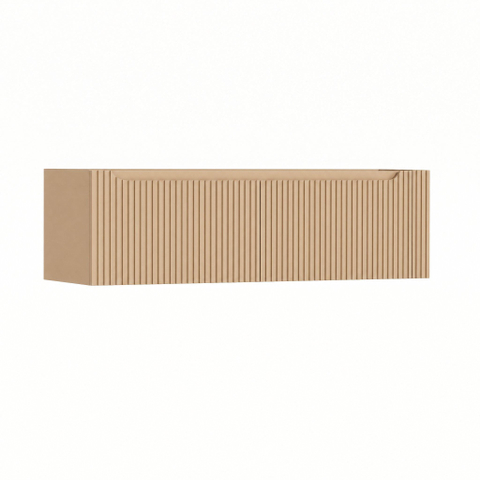 H&R Badmeubelen Juice Wastafelonderkast - 140x45x40cm - rechterhoek afgerond - 3D-front - 2 lades - geïntegreerde greep - peach SW1260116