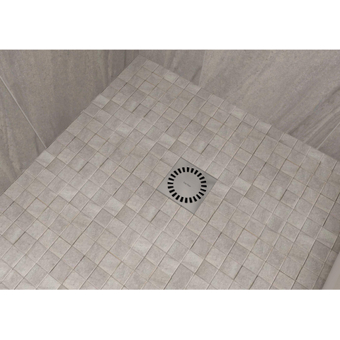 Easy Drain Aqua brilliant vloerput abs 15x15cm zij en onderuitloop rvs geborsteld GA23689