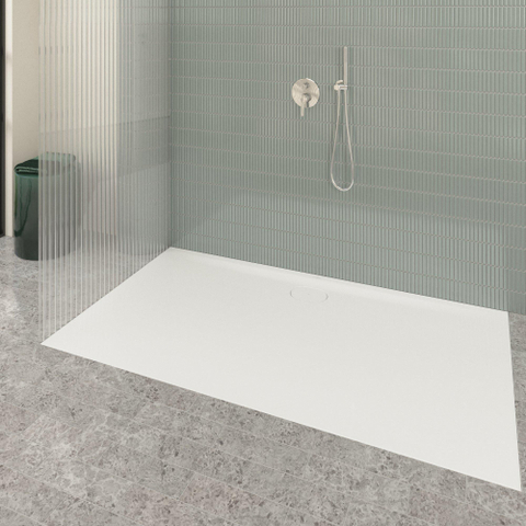 Villeroy & Boch Ecora douchebak - 180x100x3.5cm - afvoer lange zijde - white alpine (wit) SW1558939