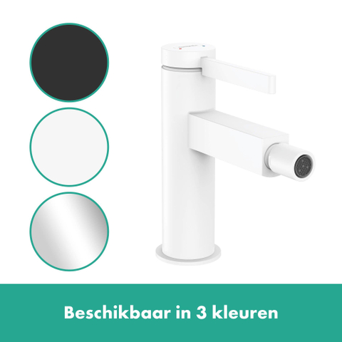 Hansgrohe Finoris Eengreeps bidetkraan - met afvoerplug - mat wit SW651446