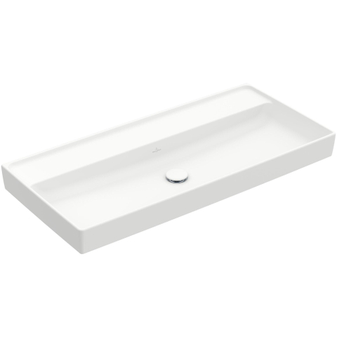 Villeroy & Boch Collaro meubelwastafel - 100x47cm - zonder overloop - zonder kraangaten CeramicPlus - Stone White (mat wit) SW358379