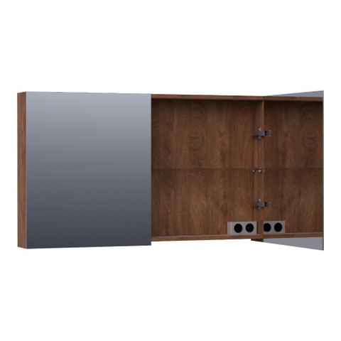 BRAUER Impress armoire de toilette – 119 x 70 x 15 cm – 2 portes, portes-miroir double face – Forest Cacao SW392904