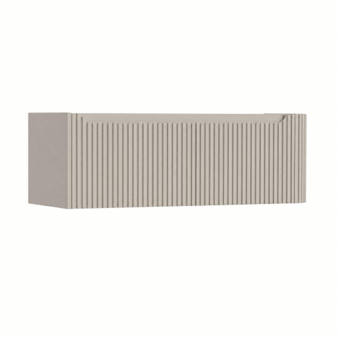H&R Badmeubelen Juice Wastafelonderkast - 120x45x40cm - rechterhoek afgerond - 3D-front - 1 lade - geïntegreerde greep - beige mat SW1259856