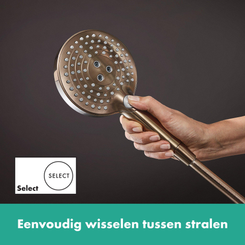 Hansgrohe Raindance Select S Handdouche 120 - 3jet powderrain - geborsteld brons SW541808