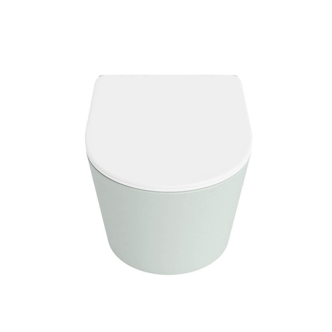 Mondiaz LAVIE WC suspendu – sans bride – 36 x 53 cm – avec abattant softclose – Greey (vert clair/gris), abattant Talc (blanc) SW1208757