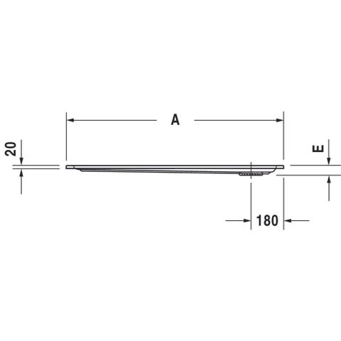 Duravit Starck Slimline Kunststof douchebak acryl rechthoekig - 120x80x5.5cm - zonder poten - wit 0297203