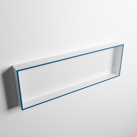 Mondiaz Easy nis 29.5x89.5x8cm voor Inbouw/opbouw 1 open vak Solid surface Talc/Jeans SW643702