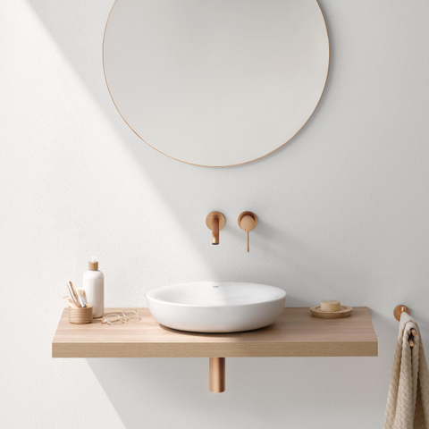GROHE essence new partie de finition mitigeur lavabo encastrable mural 2 trous bec 18.3cm Warm sunset brossé (cuivre) SW97508