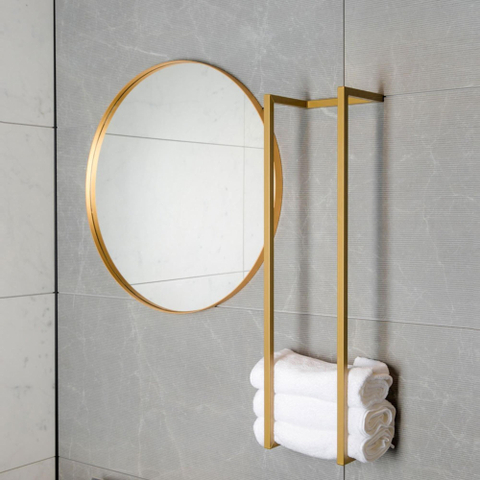 Saniclass Dual Porte-serviettes - 95x25x20cm - Or brillant SW419871