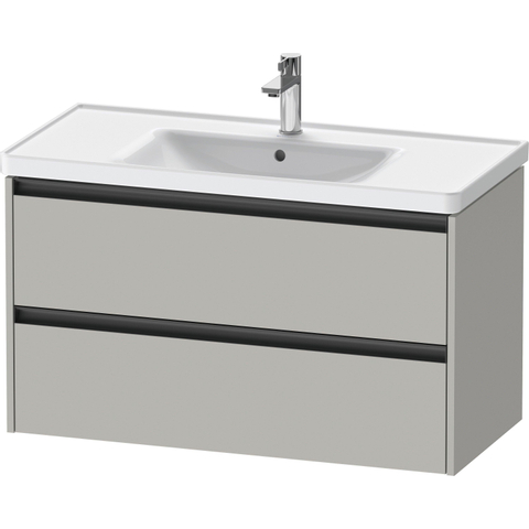 Duravit Ketho.2 Wastafelonderbouwkast - met 2 laden - 98.4x45.5x54.9cm - met grepen antraciet - betongrijs mat SW772198