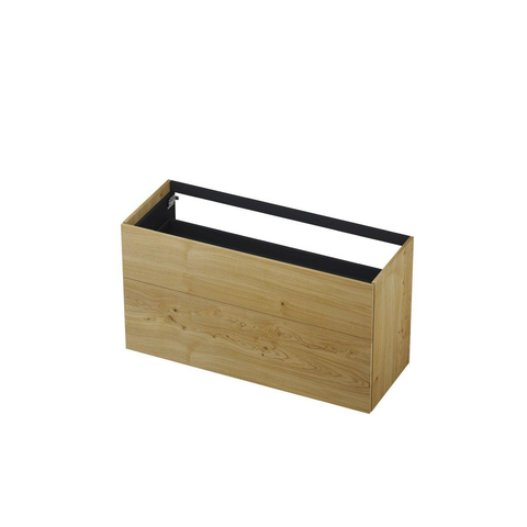 INK Wastafelonderkast - 120x45x65cm - 2 lades - push to open - met rechte opdekfronten - MDF - Natur SW493108