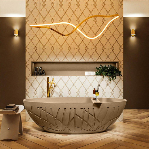 MONDIAZ ROCK Baignoire autoportante - 170x70cm - couleur Rosee / Rosee SW1015095