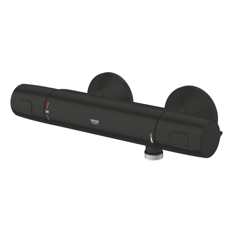Grohe Precision Trend QuickFix Douchekraan - thermostatisch - met omstel - met koppelingen - HOH=12cm - matte black (mat zwart) SW1126845