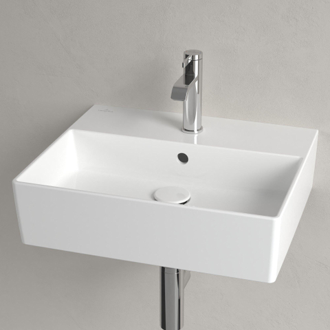 Villeroy & Boch memento 2.0 wastafel - 50x42cm - met overloop - 1 kraangat - White Alpine (glans wit) SW354332