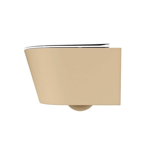 Mondiaz LAVIE hangtoilet – spoelrandloos – 36 x 53 cm – met softclose zitting – Sand (beige), zitting Talc (wit) SW1208765