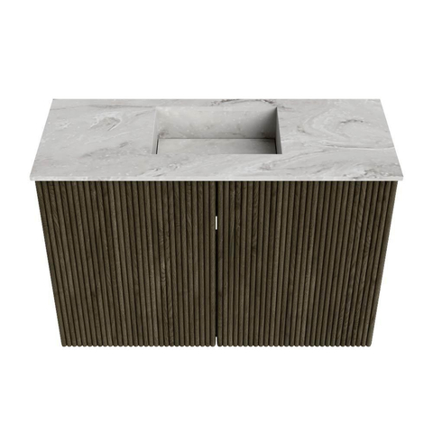 Mondiaz JOYA-DLUX 60cm toiletmeubel - kleur Shadow - Wastafel FAYE positie Midden 1 kraangat kleur Glace. SW1422719