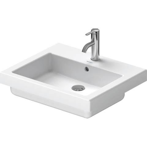 Duravit Vero Inbouwwastafel - met kraangat - met overloop - 55x46.5cm - met wondergliss - wit 0300180