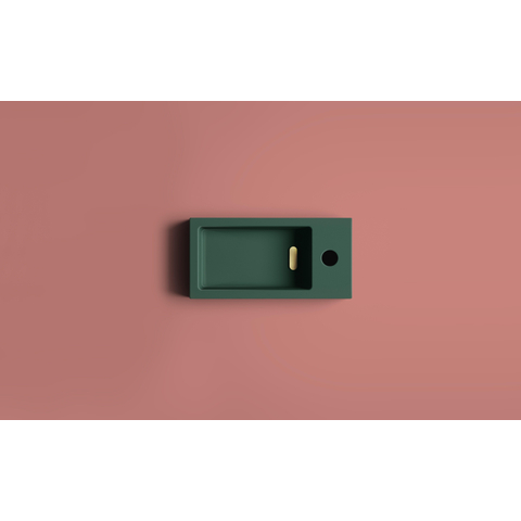 Clou Flush 3 Lave-mains 36x18x9cm avec trou de robinet droite céramique vert pin mat SW795726