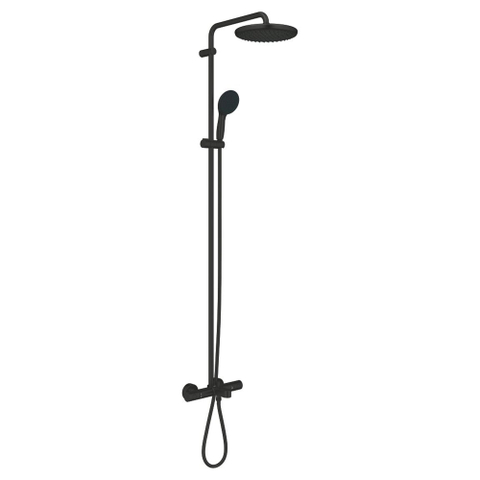 Grohe Vitalio Start Douchesysteem - badkraan thermostatisch - met aquadimmer - hoofddouche diameter 25cm - handdouche diameter 11cm - matte black (mat zwart) SW1126399