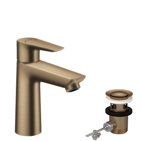 Hansgrohe Talis e 1 greeps wastafelkraan - 110 PopUp - trekwaste - geborsteld brons SW358784
