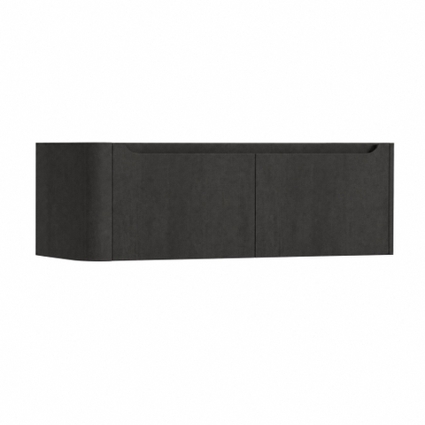 H&R Badmeubelen Juice Wastafelonderkast - 120x45x40cm - linkerhoek afgerond - 2 lades - geïntegreerde greep - basalt SW1260125
