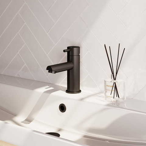 Brauer Black Edition Robinet de lavabo bas économiseur d'énergie Noir mat SW385379