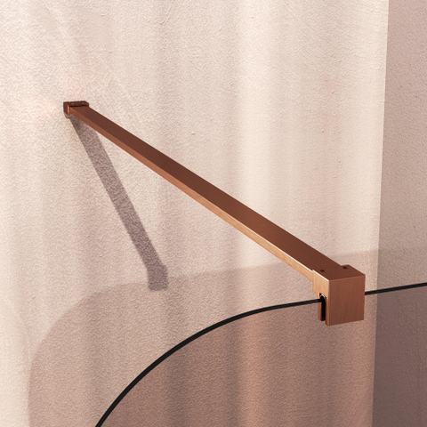 BRAUER Orion Paroi de douche à l'italienne - 100x200cm - verre bronze - revêtement en verre - PVD - cuivre brossé SW1476033