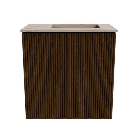 Mondiaz JOYA-DLUX 40cm toiletmeubel - kleur Walnut - Wastafel FAYE positie Rechts 1 kraangat kleur Arena. SW1424301