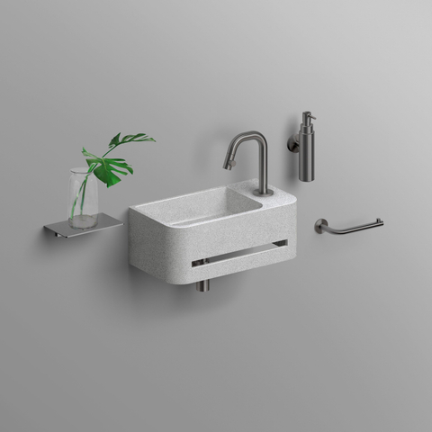 Clou Kaldur porte-rouleau de papier toilette forme L gunmetal brossé PVD SW917296