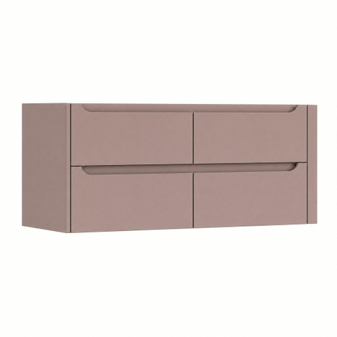 H&R Badmeubelen Juice Wastafelonderkast - 120x45x50cm - rechterhoek afgerond - 4 lades - geïntegreerde greep - strawberry SW1570847